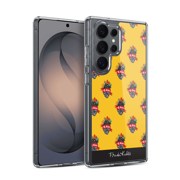 Frida Kahlo Typography Heart Pattern Soft Gel Case for Samsung Galaxy S26 Ultra