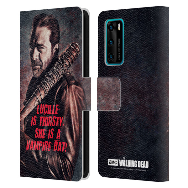 AMC The Walking Dead Negan Lucille Vampire Bat Leather Book Wallet Case Cover For Huawei P40 5G