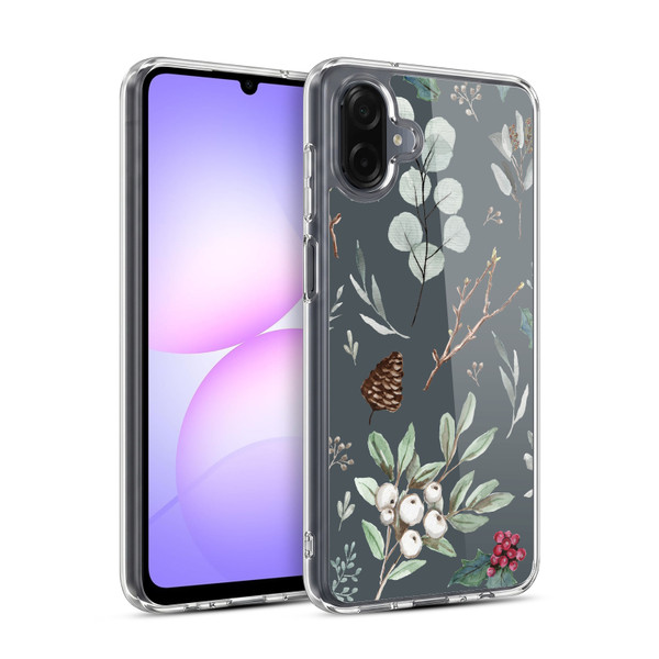 Anis Illustration Floral Pattern Christmas Eucalyptus Blue Soft Gel Case for Samsung Galaxy A07 4G