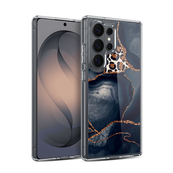 UtArt Wild Cat Marble Leopard Soft Gel Case for Samsung Galaxy S26 Ultra