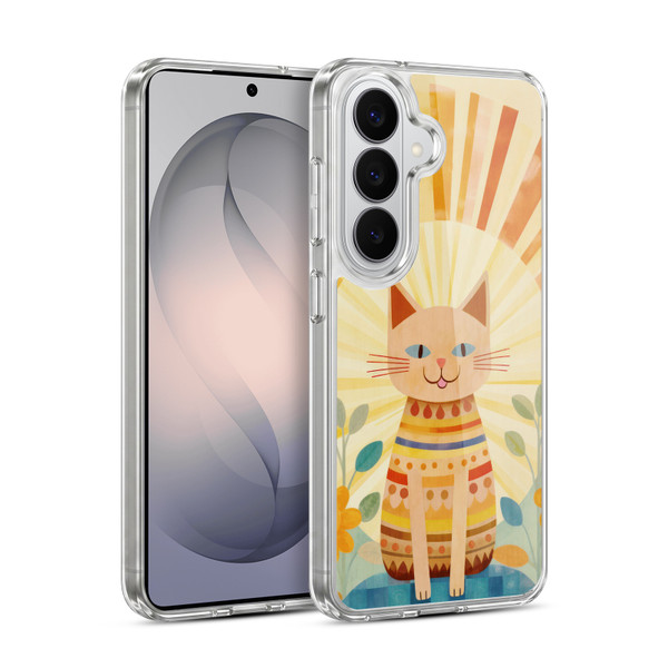 LebensArt Mix Art Boho Whimsy Cat Soft Gel Case for Samsung Galaxy S26