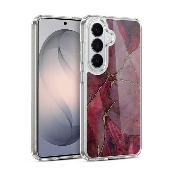 LebensArt Mineral Marble Red Soft Gel Case for Samsung Galaxy S26 Plus