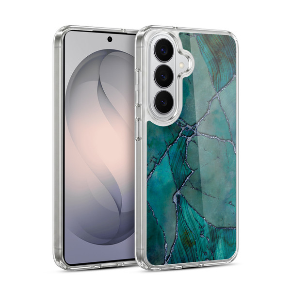 LebensArt Mineral Marble Teal Soft Gel Case for Samsung Galaxy S26 Plus