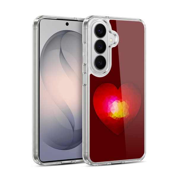 PLdesign Geometric Burning Heart Soft Gel Case for Samsung Galaxy S26 Plus