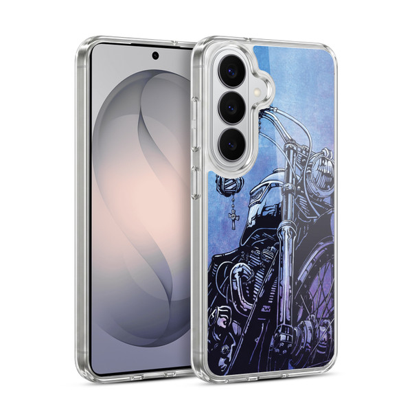 David Lozeau Skeleton Grunge Motorcycle Soft Gel Case for Samsung Galaxy S26 Plus