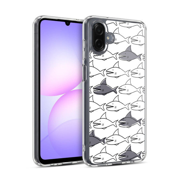 Head Case Designs Shark Prints Doodle Soft Gel Case for Samsung Galaxy A07 4G