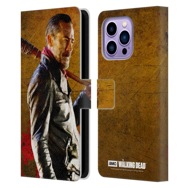 AMC The Walking Dead Negan Lucille 1 Leather Book Wallet Case Cover For Apple iPhone 14 Pro Max