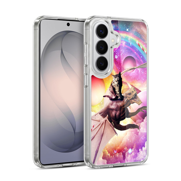 Random Galaxy Mixed Designs Space Dragon & Cat Soft Gel Case for Samsung Galaxy S26 Plus