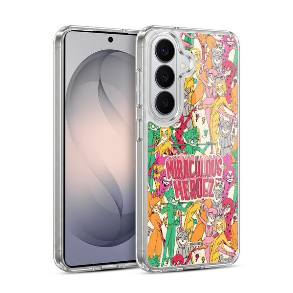 Miraculous Ladybug Sketches Heroes Pattern Soft Gel Case for Samsung Galaxy S26