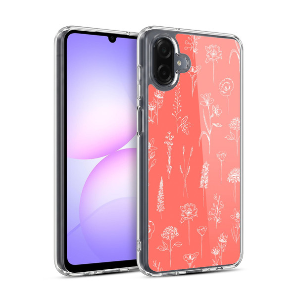Anis Illustration Flower Pattern 2 Coral Soft Gel Case for Samsung Galaxy A07 4G