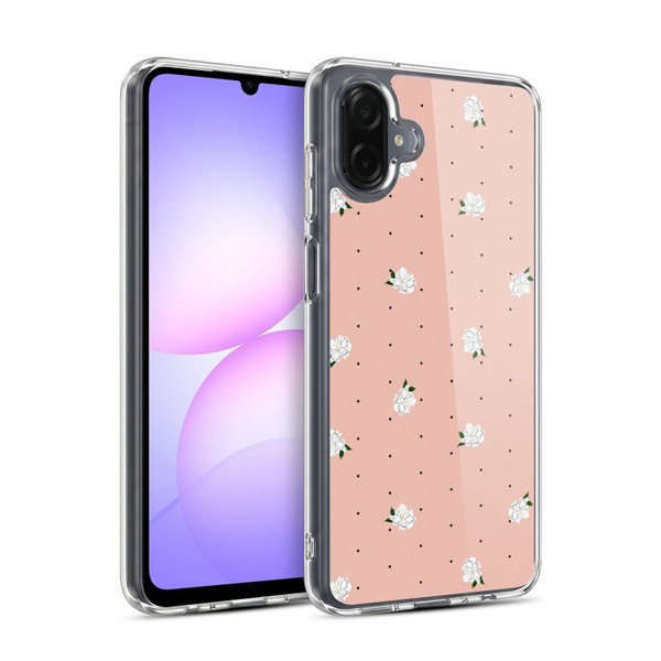 Anis Illustration Flower Pattern 2 Dots Soft Gel Case for Samsung Galaxy A07 4G