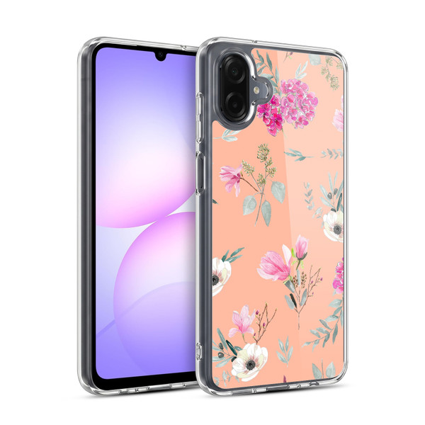 Anis Illustration Flower Pattern 2 Peach Soft Gel Case for Samsung Galaxy A07 4G