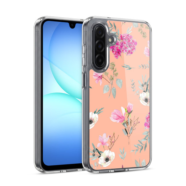Anis Illustration Flower Pattern 2 Peach Soft Gel Case for Samsung Galaxy A17 4G / 5G