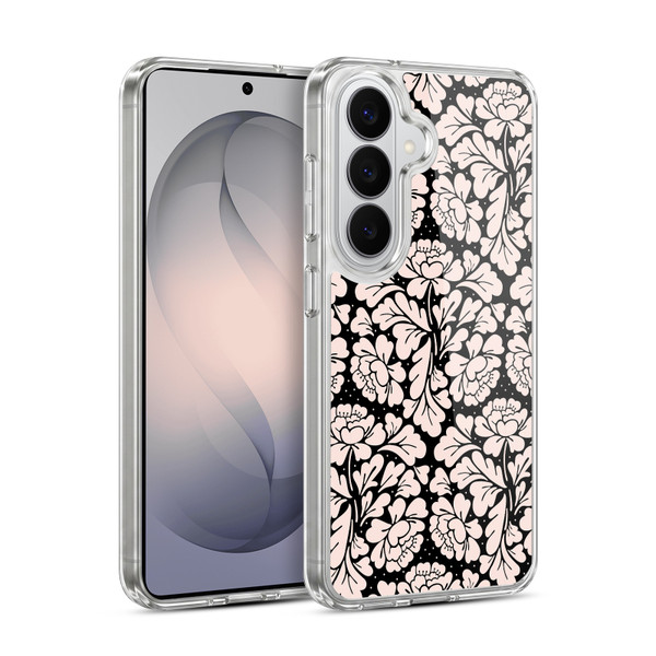 Anis Illustration Flower Pattern 2 Black 1 Soft Gel Case for Samsung Galaxy S26
