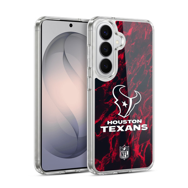 NFL Houston Texans Graphics Coloured Marble Soft Gel Case for Samsung Galaxy S26