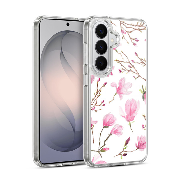 Anis Illustration Flower Pattern 2 Magnolia Soft Gel Case for Samsung Galaxy S26 Plus