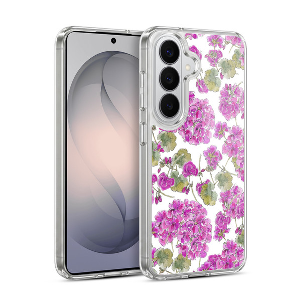 Anis Illustration Flower Pattern 2 Purple Soft Gel Case for Samsung Galaxy S26 Plus