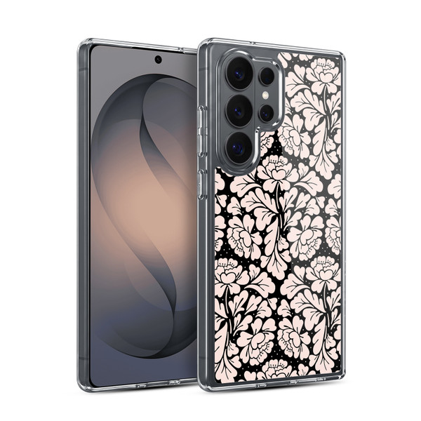 Anis Illustration Flower Pattern 2 Black 1 Soft Gel Case for Samsung Galaxy S26 Ultra