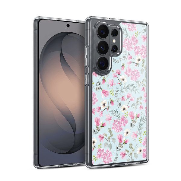 Anis Illustration Flower Pattern 2 Pink Soft Gel Case for Samsung Galaxy S26 Ultra