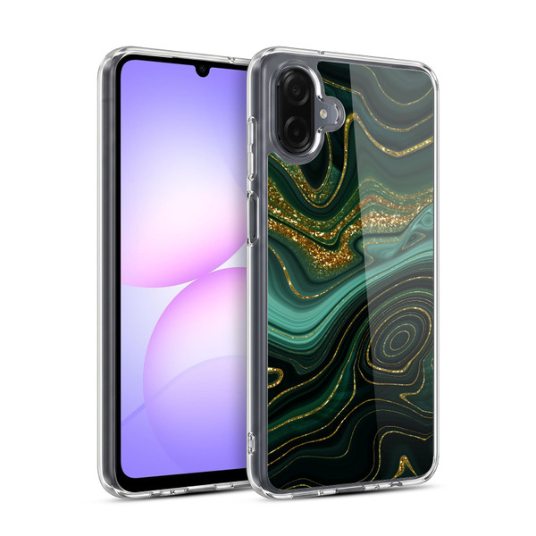 UtArt Malachite Emerald Gilded Teal Soft Gel Case for Samsung Galaxy A07 4G