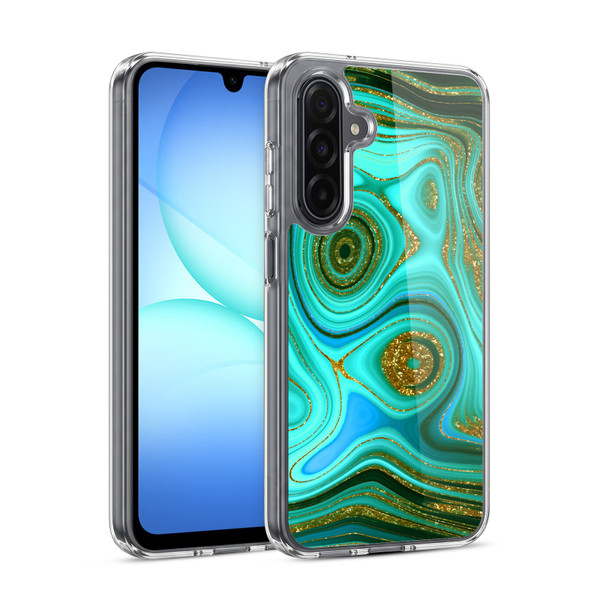 UtArt Malachite Emerald Liquid Gem Soft Gel Case for Samsung Galaxy A17 4G / 5G
