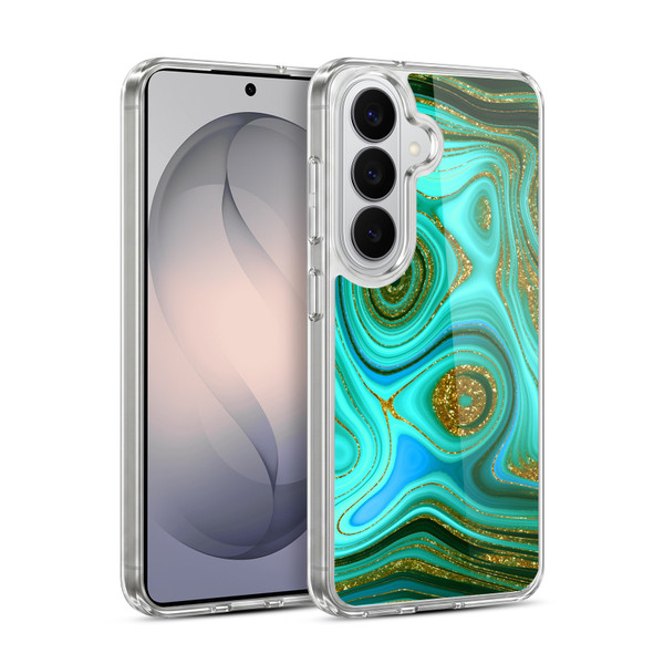 UtArt Malachite Emerald Liquid Gem Soft Gel Case for Samsung Galaxy S26