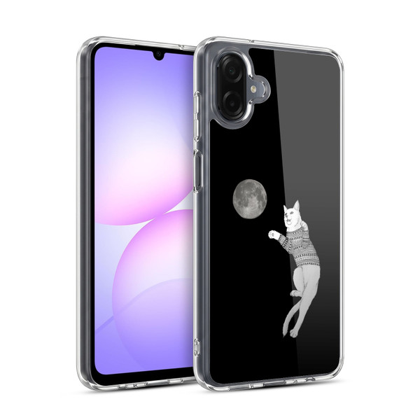 Barruf Animals Cat-ch The Moon Soft Gel Case for Samsung Galaxy A07 4G