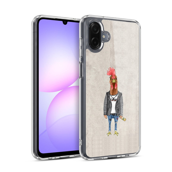 Barruf Animals Punk Rooster Soft Gel Case for Samsung Galaxy A07 4G
