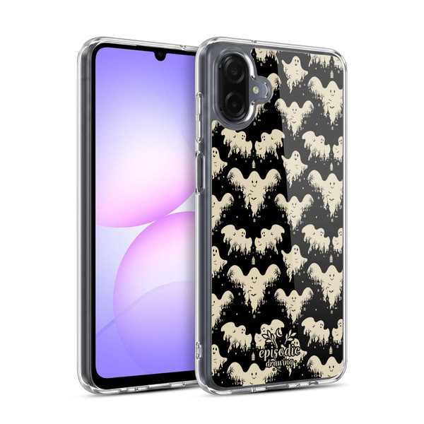 Episodic Drawing Spooky Patterns Halloween Ghost Soft Gel Case for Samsung Galaxy A07 4G