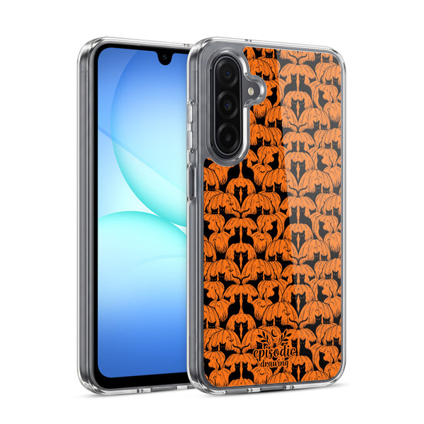 Episodic Drawing Spooky Patterns Pink Moth Soft Gel Case for Samsung Galaxy A17 4G / 5G
