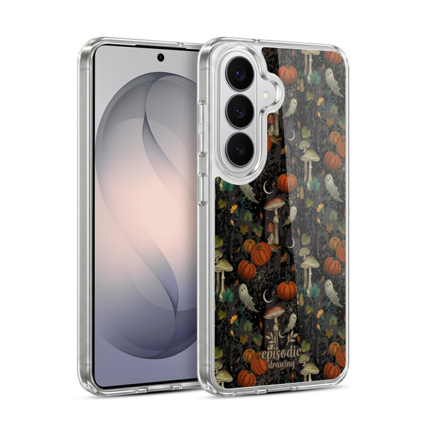 Episodic Drawing Spooky Patterns Whimsy Halloween Pumpkin Soft Gel Case for Samsung Galaxy S26