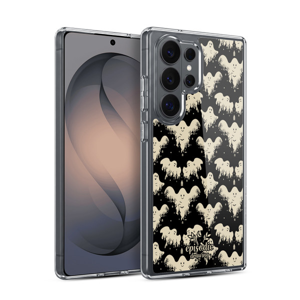 Episodic Drawing Spooky Patterns Halloween Ghost Soft Gel Case for Samsung Galaxy S26 Ultra