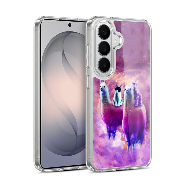 Random Galaxy Space Llama Kitty & Cat Soft Gel Case for Samsung Galaxy S26