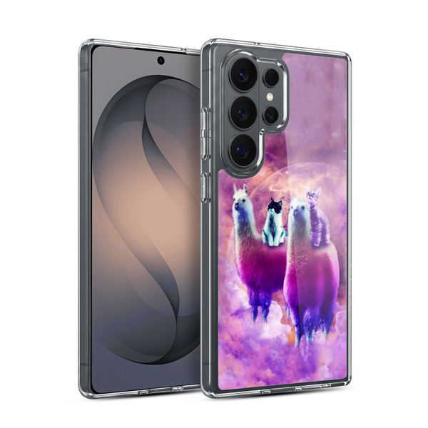 Random Galaxy Space Llama Kitty & Cat Soft Gel Case for Samsung Galaxy S26 Ultra