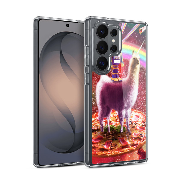Random Galaxy Space Llama Robot & Pizza Soft Gel Case for Samsung Galaxy S26 Ultra