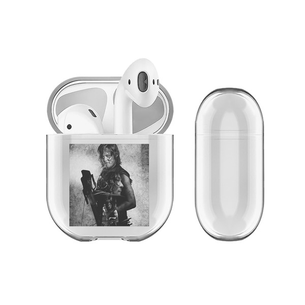 AMC The Walking Dead Double Exposure Daryl Clear Hard Crystal Cover Case for Apple AirPods 1 1st Gen / 2 2nd Gen Charging Case