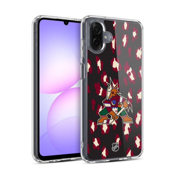 NHL Arizona Coyotes Leopard Pattern Soft Gel Case for Samsung Galaxy A07 4G