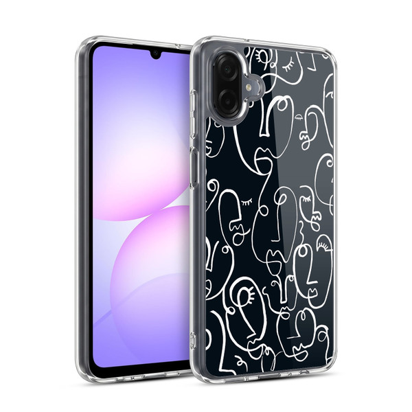 Ninola Freeform Patterns Faces Lineart Soft Gel Case for Samsung Galaxy A07 4G