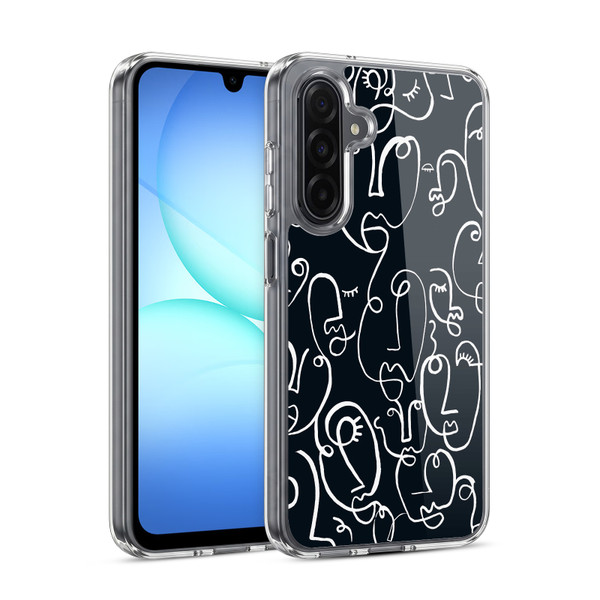 Ninola Freeform Patterns Faces Lineart Soft Gel Case for Samsung Galaxy A17 4G / 5G