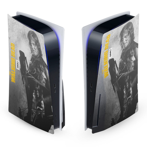 AMC The Walking Dead Daryl Dixon Graphics Daryl Double Exposure Vinyl Sticker Skin Decal Cover for Sony PS5 Disc Edition Console