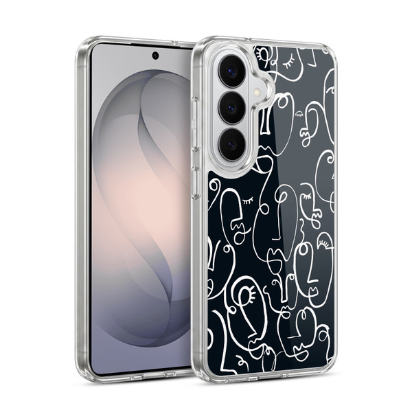 Ninola Freeform Patterns Faces Lineart Soft Gel Case for Samsung Galaxy S26 Plus