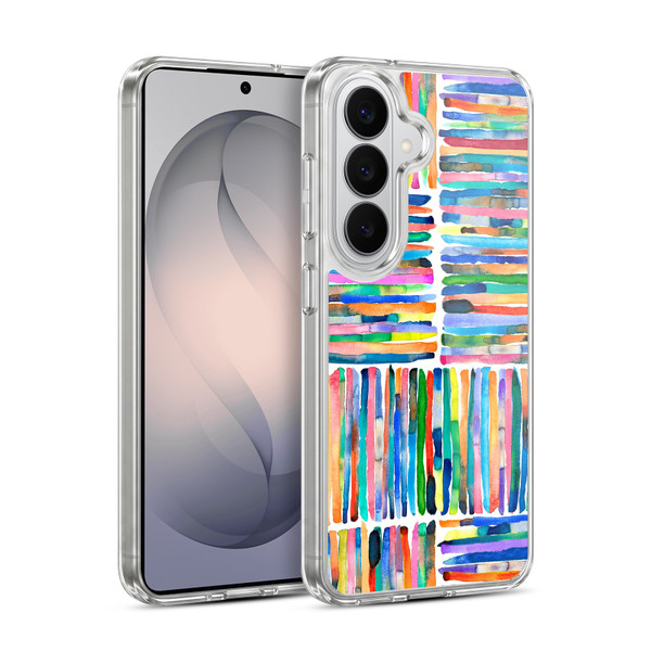 Ninola Watercolor Patterns Handpainted Stripes Soft Gel Case for Samsung Galaxy S26
