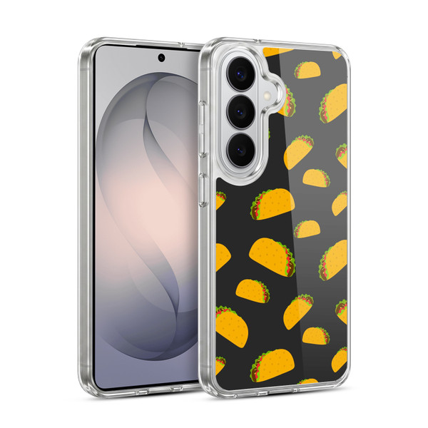 PLdesign Food Patterns Cool Fun Taco Soft Gel Case for Samsung Galaxy S26