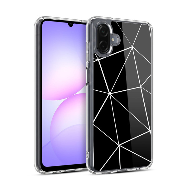 PLdesign Geometric Patterns Black Triangles White Lines Soft Gel Case for Samsung Galaxy A07 4G
