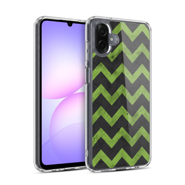 PLdesign Geometric Patterns Green Gray Vintage Soft Gel Case for Samsung Galaxy A07 4G