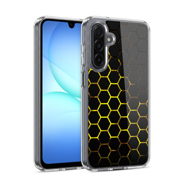PLdesign Geometric Patterns Honeycomb Yellow Soft Gel Case for Samsung Galaxy A17 4G / 5G