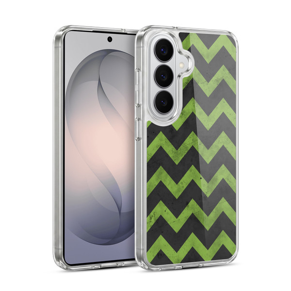 PLdesign Geometric Patterns Green Gray Vintage Soft Gel Case for Samsung Galaxy S26