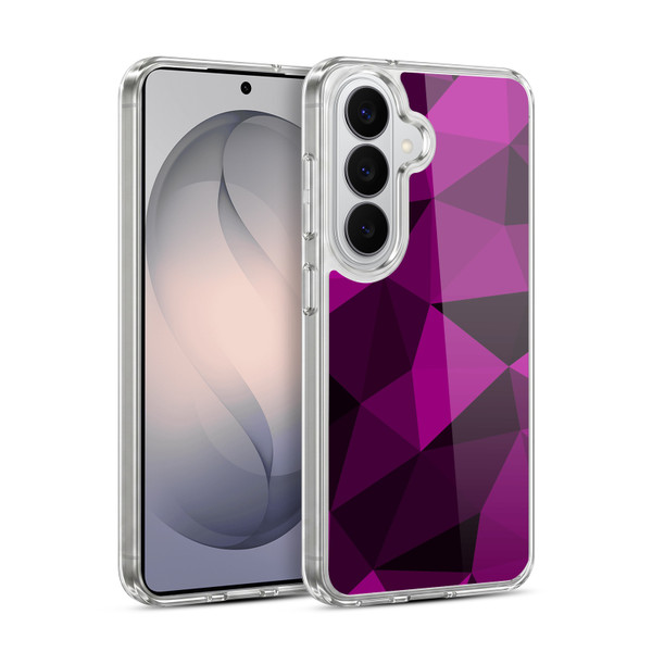 PLdesign Geometric Patterns Dark Pink And Black Mesh Soft Gel Case for Samsung Galaxy S26