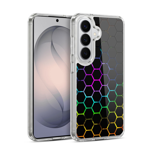 PLdesign Geometric Patterns Honeycomb Spectrum Soft Gel Case for Samsung Galaxy S26 Plus