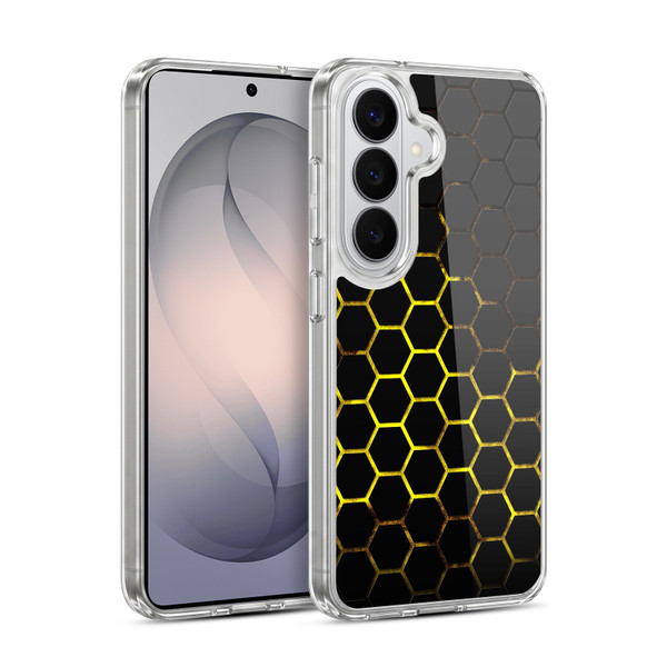 PLdesign Geometric Patterns Honeycomb Yellow Soft Gel Case for Samsung Galaxy S26 Plus